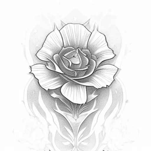 flowers with crystals and darkness tattoo design idea