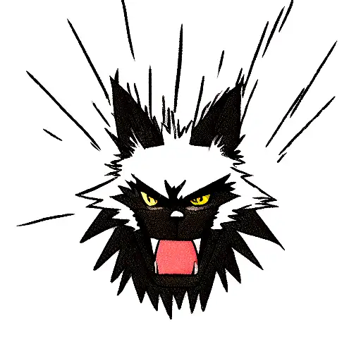 angry black Wolf tattoo design idea