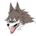 angry black Wolf tattoo design idea