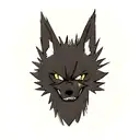 angry black Wolf tattoo design idea