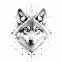 angry black Wolf tattoo design idea