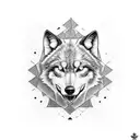 angry black Wolf tattoo design idea
