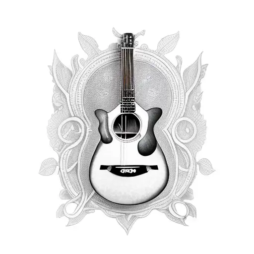 acoustic guitar, Nursing, Forest tattoo design idea