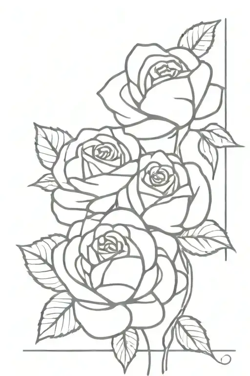 small open faced roses tattoo design idea