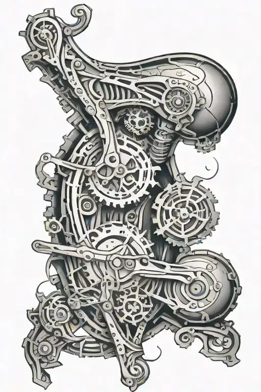 biomechanical tattoo leg sleeve tattoo design idea