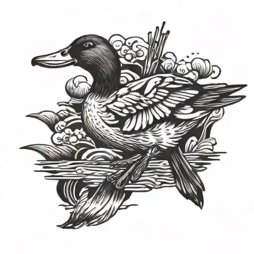 duck hunting tattoo design idea