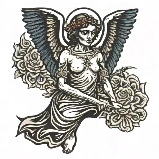 Seraphim angel of death tattoo design idea
