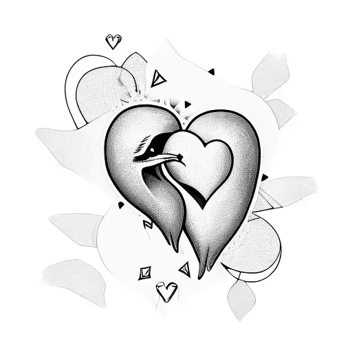 arm sleeve with fine line human heart, swallow birds and cordinates tattoo design idea