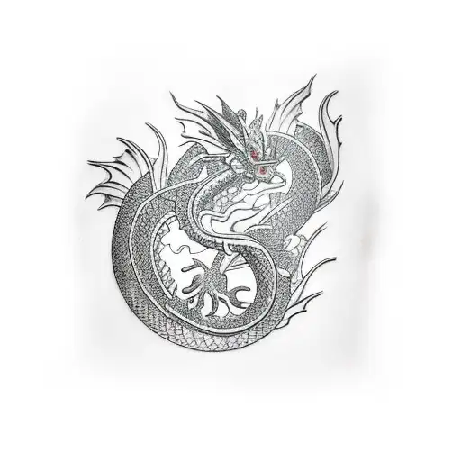 pez koi dragon tattoo design idea