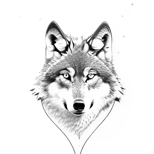 wolf arrow in back angry  tattoo design idea