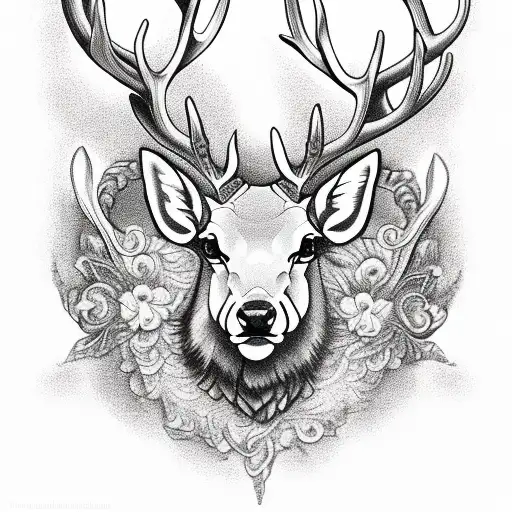 stag tattoo design idea