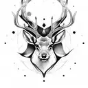feminine stag mandala tattoo design idea