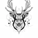 feminine stag mandala tattoo design idea