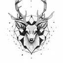 feminine stag mandala tattoo design idea