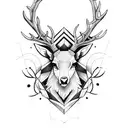 feminine stag mandala tattoo design idea
