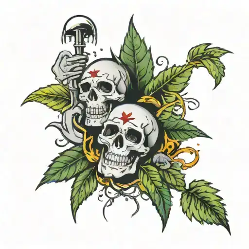 tatto saying brothers 4 life with a weed joint tattoo design idea