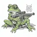 millitary frogs with machine guns  tattoo design idea