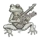 millitary frogs with machine guns  tattoo design idea
