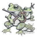 millitary frogs with guns  tattoo design idea