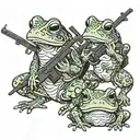 millitary frogs with guns  tattoo design idea