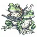 millitary frogs with guns  tattoo design idea