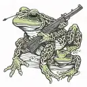 millitary frogs with guns  tattoo design idea