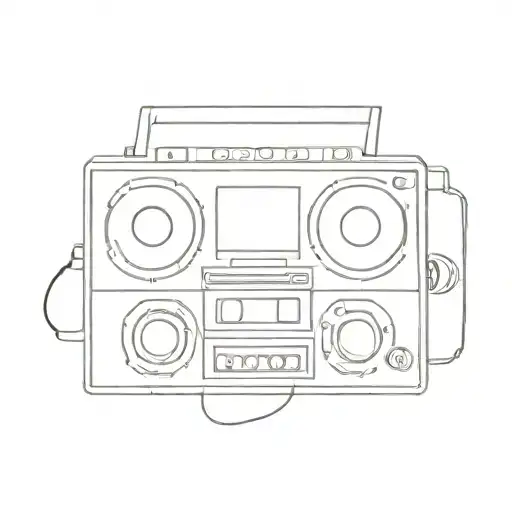 boombox ignorant style tattoo design idea