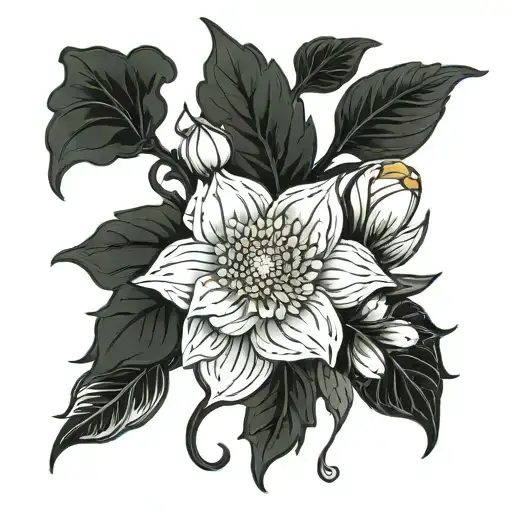 chrysanthemum daffodil Jacob melissa tattoo design idea