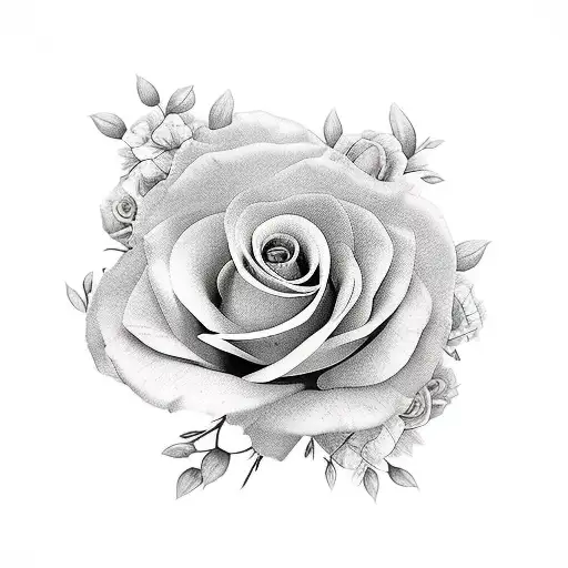 Flores en llamas tattoo design idea