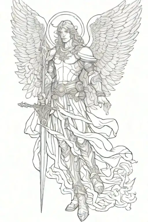 st michael the archangel tattoo design idea