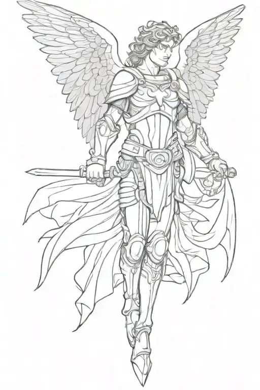 st michael the archangel tattoo design idea
