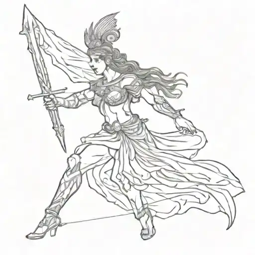 Incorporate a Greek warrior or goddess into a tattoo design that represents the client's dedication to fitness and working out tattoo design idea