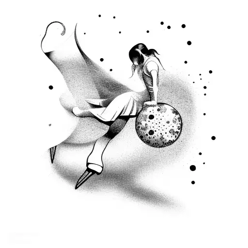 ballon with ice skates  tattoo design idea