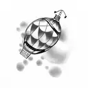 ballon with ice skates  tattoo design idea