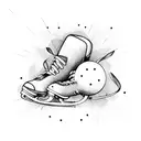 ballon with ice skates  tattoo design idea