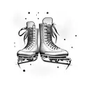 ballon with ice skates  tattoo design idea