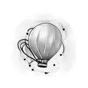 ballon with ice skates  tattoo design idea