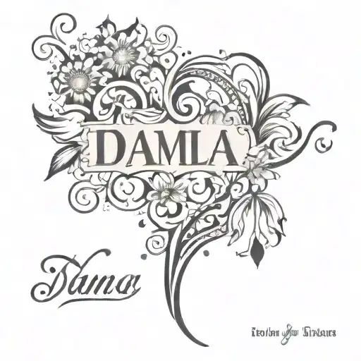 Name tattoo desing with Damla tattoo design idea