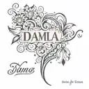 Name tattoo desing with Damla tattoo design idea