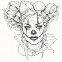 female clown face tattoo design idea