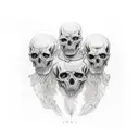 dad with two sons tattoo design idea