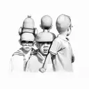 dad with two sons tattoo design idea