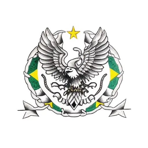 eagle and snake Mexican flag  tattoo design idea