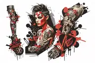 trust no one fore arm sleeve tattoo design idea