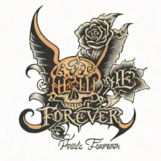 Hell is Forever written in script tattoo design idea