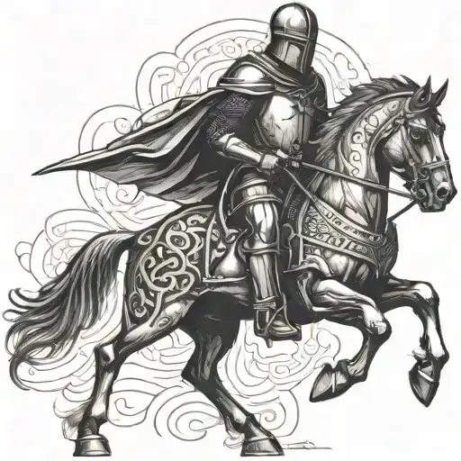 crusader knight tattoo design idea