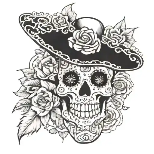 day of the dead  tattoo design idea