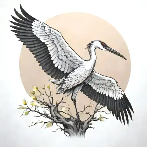 crane (bird) tattoo design idea