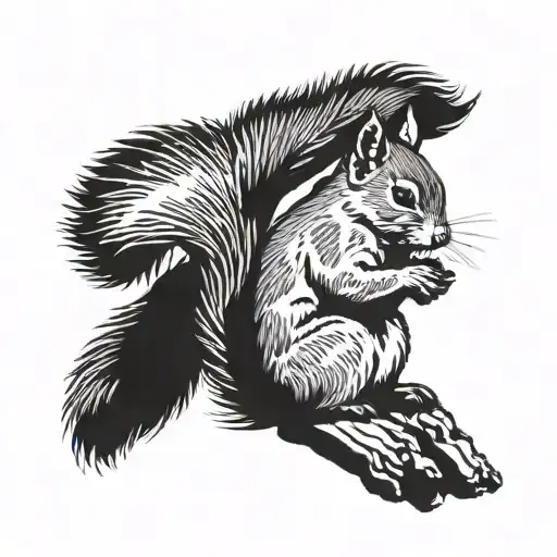 squirrel tattoo design idea