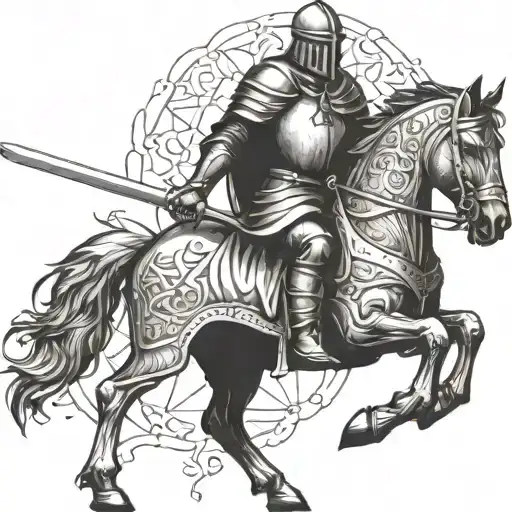 crusader knight tattoo design idea